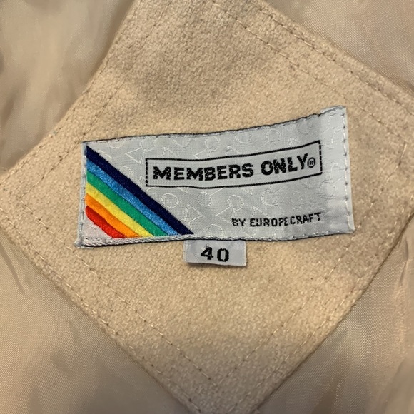 Members only cream oatmeal wool bomber aviator jacket coat size 40 vintage 80’s - Picture 7 of 13